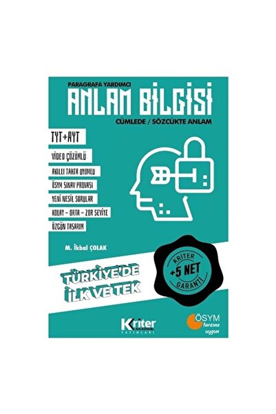 Genel Markalar Kriter Akademi Tyt Ayt 5 Net Garantili Anlam Bilgisi