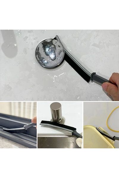 Evvel AVM 2-Piece Multi-Purpose Multi-Fine Cleaning Brush between Joints Bathroom Kitchen Sink Detail Cleaning Brush