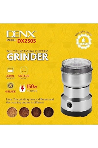Denx Electric Grinder For Grinding Coffee And Grains, With Four Sharp Blades ,150-watt