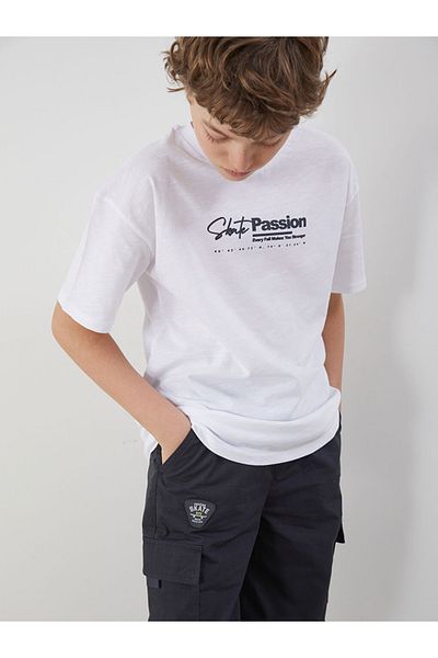 LC Waikiki Ανδρικό μπλουζάκι Shining Store New Season White Crew Neck