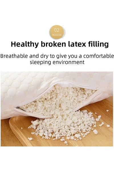 Lumely Latex Pillow Adult Neck Pillow Latex Particles Pillow Ergonomic,40X60CM