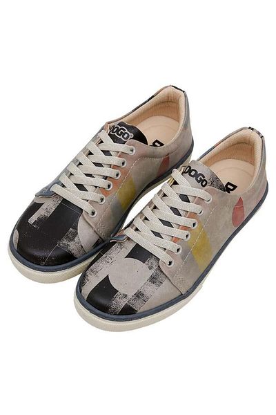 Dogo Women's Vegan Leather Multicolor Sneakers - Geometric Shapes Design