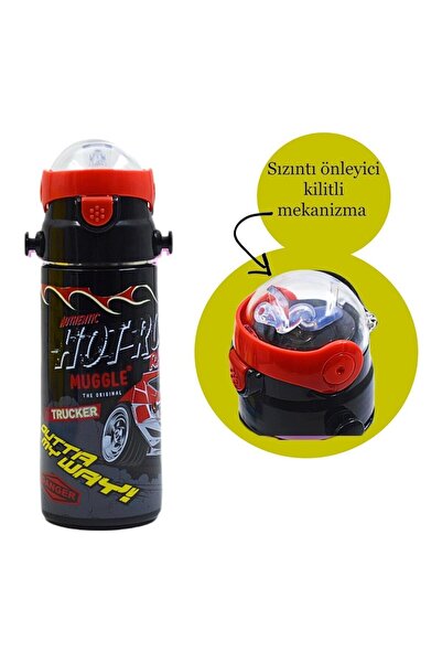 MUGGLE Pipetli Çelik Matara Araba Desenli 550 ml