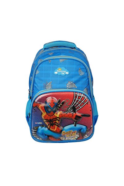 Relaxion Set rucsac și cutie de prânz pentru școală primară Relaxion New Season Blue Spiderman