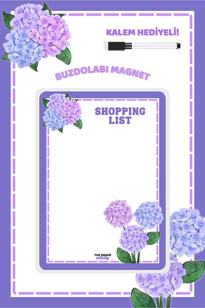 The Grade Summer-Sil Notepad Shopping List Refrigerator Notepad.Magnetic Refrigerator Notepad.Magnet Notepad.21X15Cm