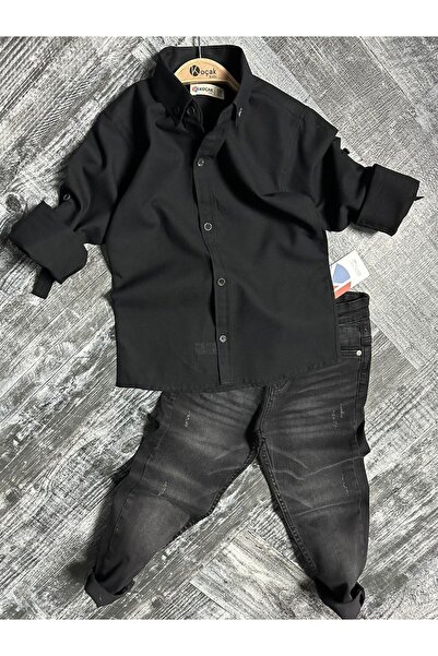 ELONKİDS Λινό πουκάμισο και τζιν συνδυασμός