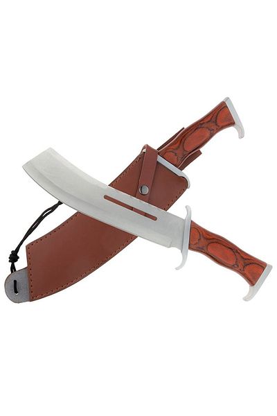 Depox Macetă de vânătoare IdeallStore®, Last Blood, 40 cm, oțel inoxidabil, maro, husă de piele inclusă