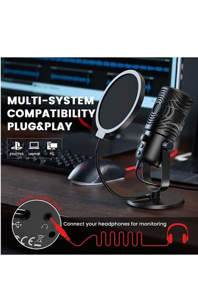 Oneodio FM1 USB Condenser Microphone Professional Studio DJ Recording Streaming Mic