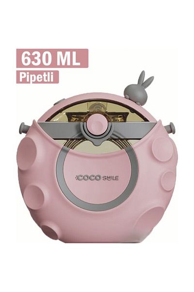 Vagonlife Cocosmile 630ml Tritant Shush Case Children's Water Bottle with Straw Pink