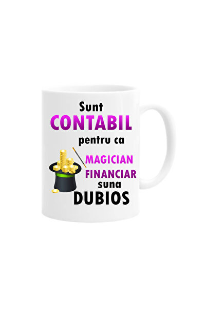 OEM Cana albă personalizată Sunt contabil pentru că sună magician financiar.....