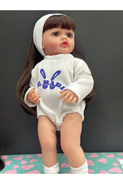Genel Markalar emaye bebek 55 cm simüle bebek kız bebek için elbiseli yumuşak...
