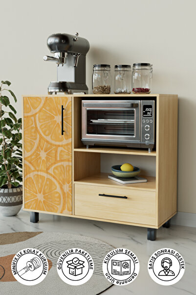Hediyeler Kapında Orange Pieces Design "dafni" Kahve Köşesi Mutfak Dolabı Çok Amaçli Mutfak Standi