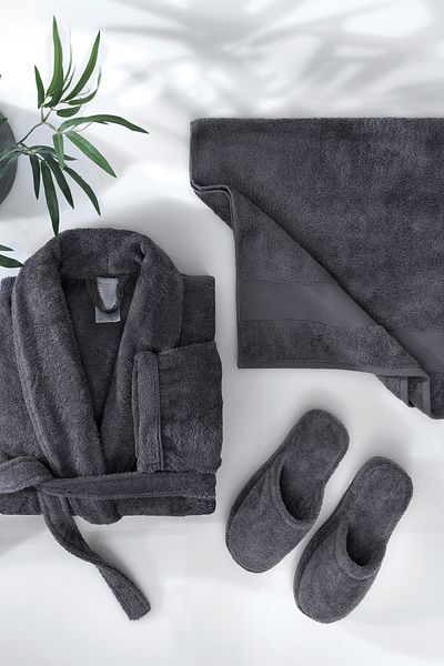 Yataş Essentials 3-Piece Bathroom Set |   Slippers (36-38) - Anthracite