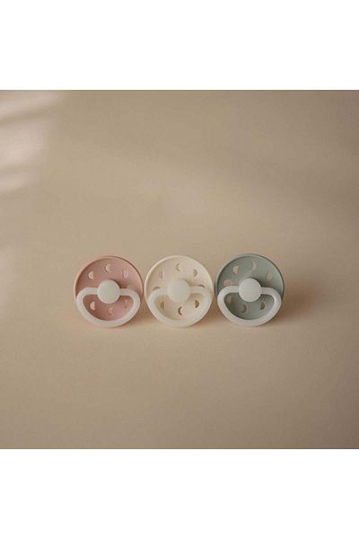 Frigg 0-6 Months Sage Night Moon Phase Silicone Pacifier - Glow in the Dark