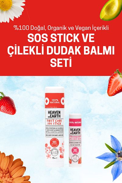 Heaven on Earth 100% Natural Sos Stick and Strawberry Lip Care Balm Set
