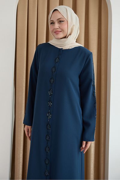 InStyle Damla Stone Patterned Indigo Ferace