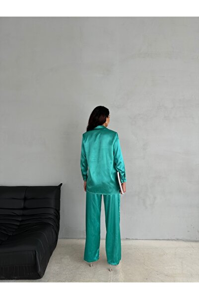 Famel Butik Satin Shirt Trousers Set