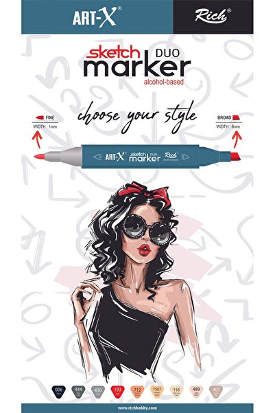 Rich Double Sided Art-X Sketch Marker 921 Model
