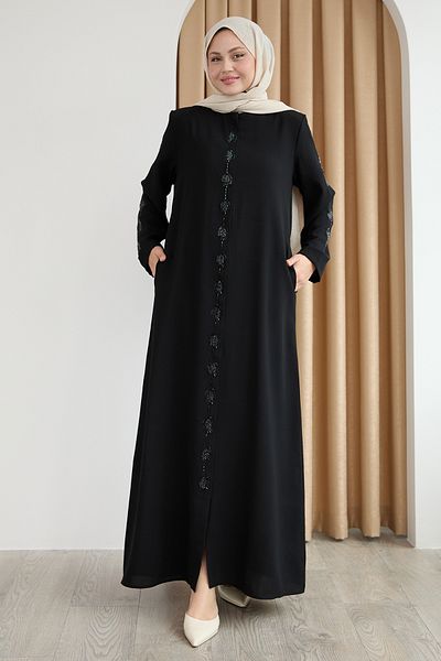 InStyle Drop Stone Patterned Black Ferace