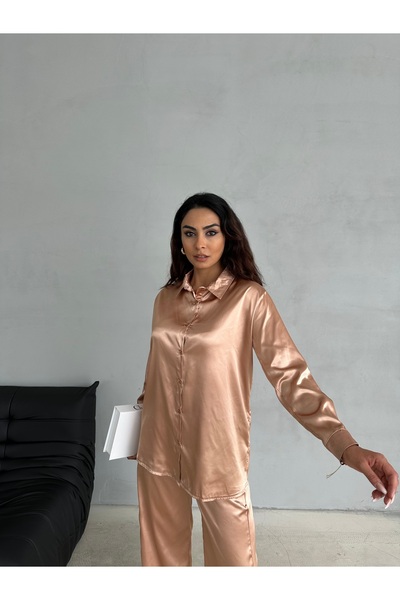 Famel Butik Satin Shirt Trousers Set