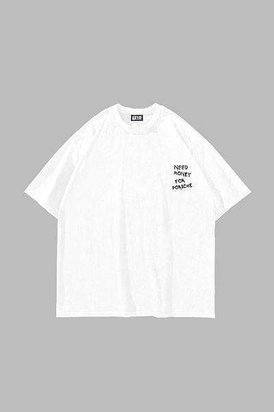 Bak Moda Χρειάζεστε χρήματα για λευκό μπλουζάκι Unisex με στάμπα Porsche