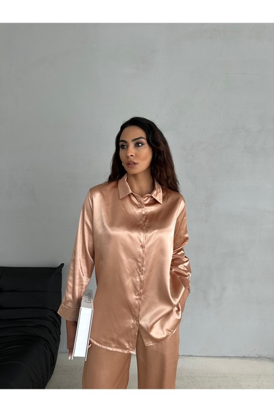 Famel Butik Satin Shirt Trousers Set