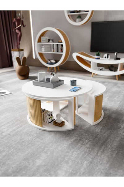 BebeK on For Weltwood Mobilya Iskandinav E Serisi Mdf 1 Orta Sehpa Ve 3 Zigon Sehpa 4in1 Kayın Ağacı Çıtalar (R)