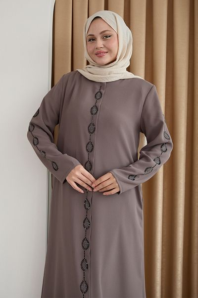 InStyle Brown Ferace with Drop Stone Pattern