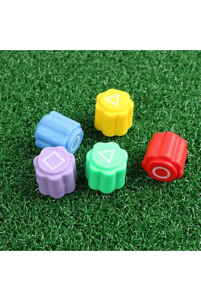 Flippy Gonggi Joc Traditional Flippy, Tip Squid Game, Set 5 Piese, Tabla Triunghiulara, 7x6.5 cm