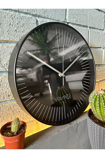 VOLANTE Sevilla-711 Modern Wall Clock - Volante Effect Series, 30 cm Ø Real Glass