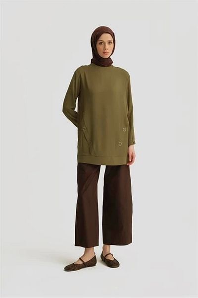 Armine Accessory Detailed Tunic 25Yt415 Oil Green