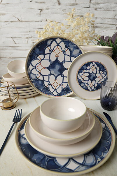 Keramika Wave Flow Yemek Takımı 24 Parça 6 Kişilik 22748-50-51