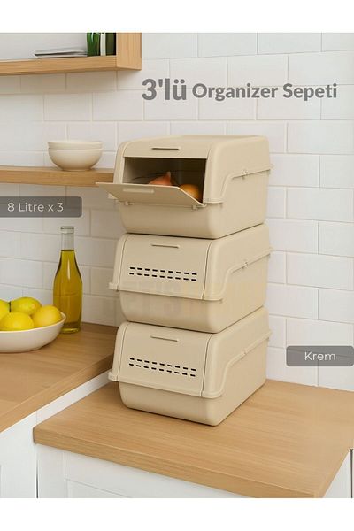 Jet's Home 3'Er Wheel Set - Özgörütücü Erzak Kutta Bpayaziloş - Onion Vegetable Cream 8 Lt X 3