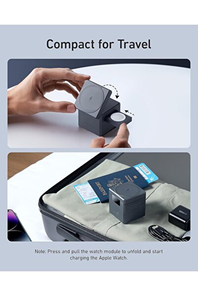 Anker 3-in-1 Cube Compatible with MagSafe - 15W Foldable Wireless Charging Station