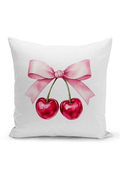 Bertille Home Set de huse de pernă din seria Cherry cu imprimare digitală pe două fețe, cu 3 compartimente