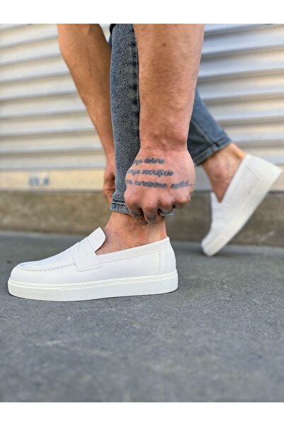 Zerenyus JY180 Estilo X Laceless Skin Ανδρικά καθημερινά αθλητικά κλασικά παπούτσια - Λευκό