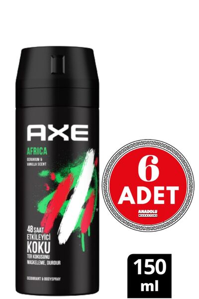Axe Africa Erkek Sprey Deodorant 150 ml 6 Adet