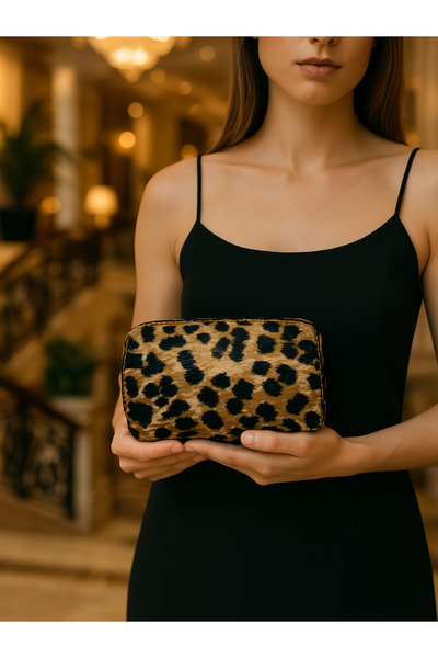 Elory Grace حقيبة يد نسائية منقوشة على شكل الفهد