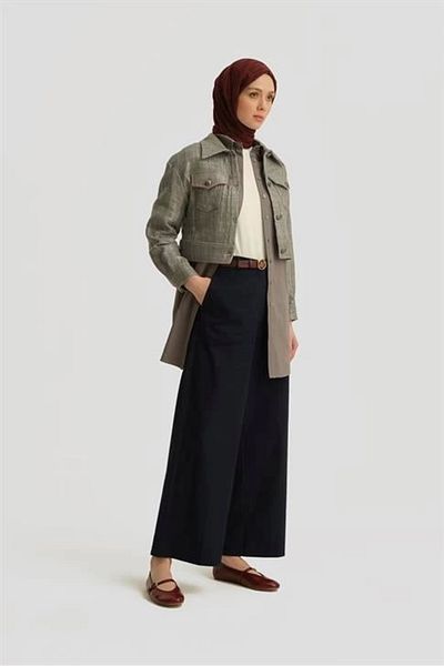 Armine High Waist Palazzo Trousers 25Y2812 Navy Blue