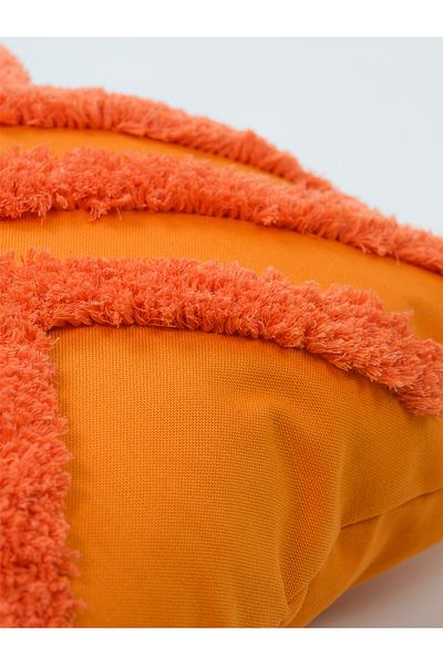 Galia Tasarım Feather Striped Punch Throw Pillow Cover - Orange
