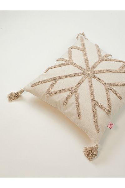 Galia Tasarım Minimal Scandinavian Beige Punch Throw Pillow Cover