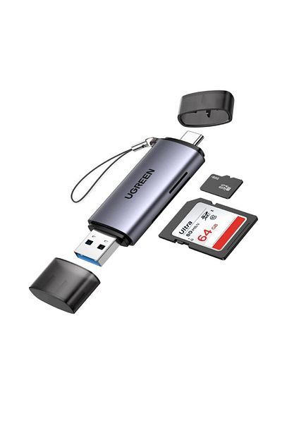 Ugreen قارئ بطاقات USB C OTG 2 في 1