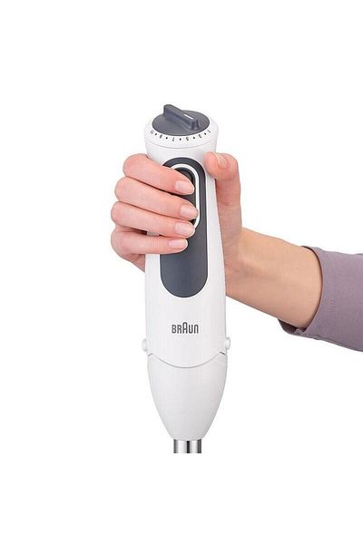 Braun Blender de mana Braun Multi Quick 3 Vario MQ 3137WH Sauce+, 750 W, 11 viteze, 0.6 l (Alb/Gri)