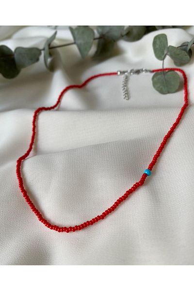 sabiha aksesuar Turquoise Natural Stone Sand Bead Necklace