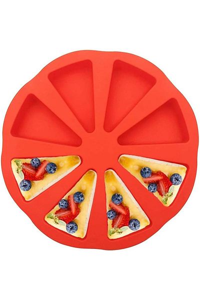 COOYA Silicone Scone Pan, Non-stick Cake Baking Mold, Triangle 8 Cavity Pizza Pan, for Brownies Muffins