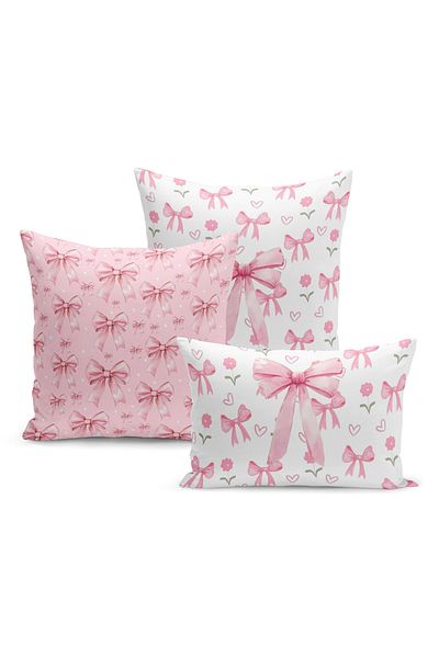 Bertille Home Σετ κάλυμμα μαξιλαριού ριχτάρι σειράς Cherry διπλής όψης ψηφιακής εκτύπωσης 3 τεμαχίων
