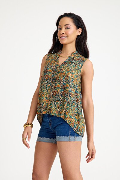 Los banditos Καλοκαιρινή μπλούζα με γιακά πουκάμισο ασύμμετρη κοπή
