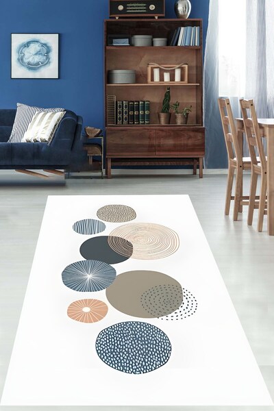 on the clouds Geometrik Bohem Desenli Yıkanabilir Kaymaz Taban Leke Tutmaz Sa...