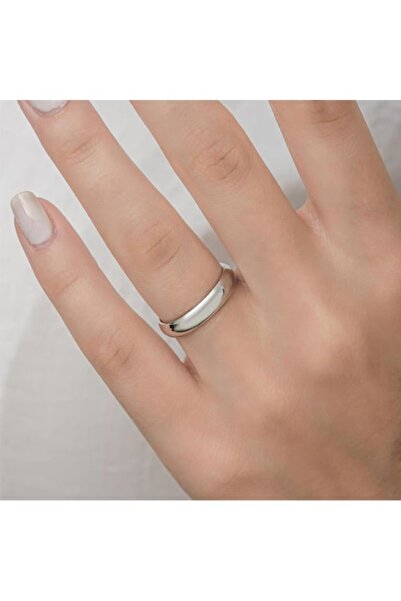 SMİLE SİLVER 4 mm Bombeli Gümüş Alyans