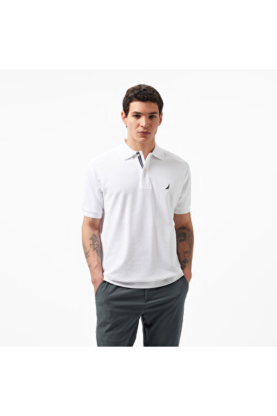 Nautica Erkek Classic Fit Beyaz Kısa Kollu Polo Yaka T-Shirt